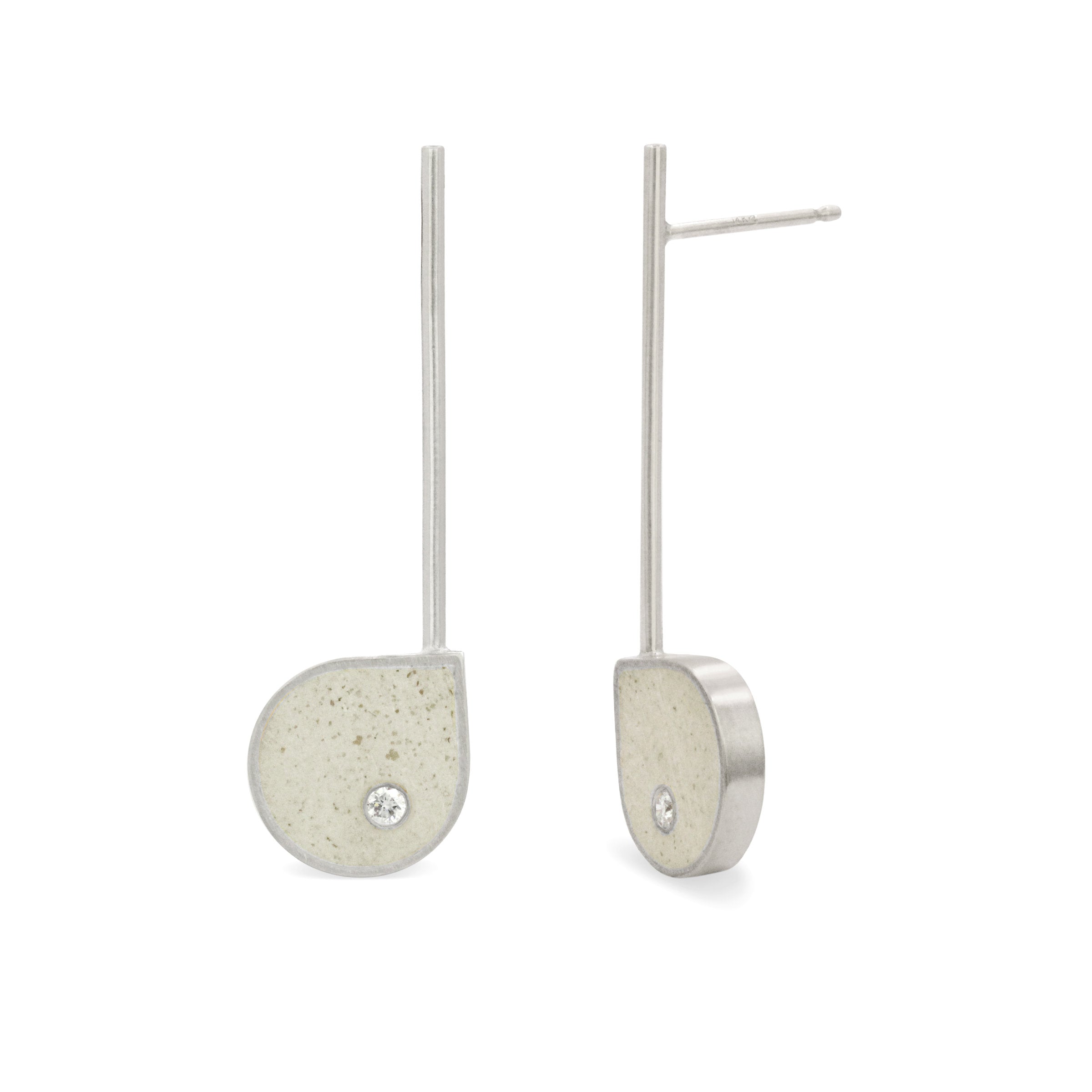 Sterling Silver and White Concrete