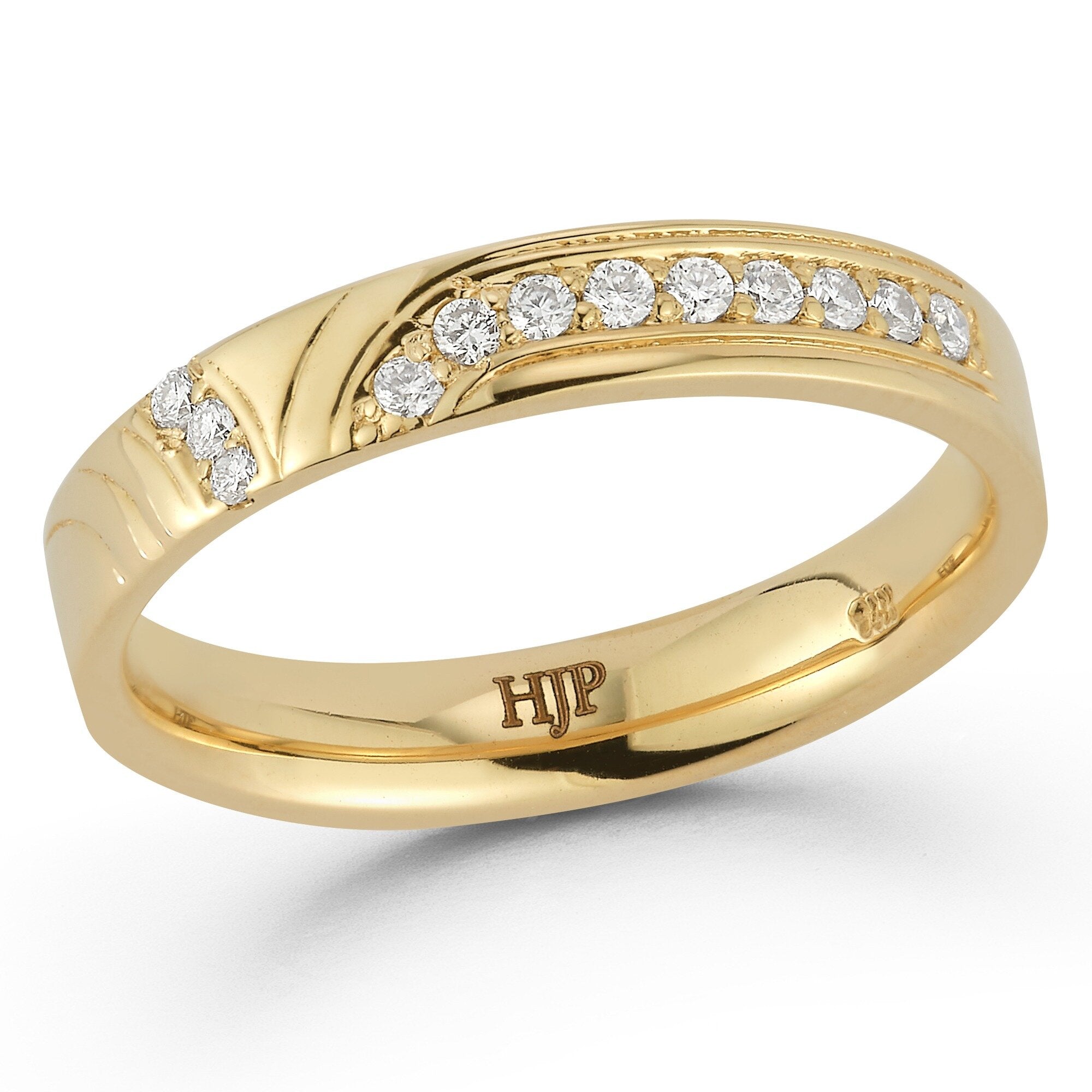 Techno Diamond Comfort Fit Ring Band