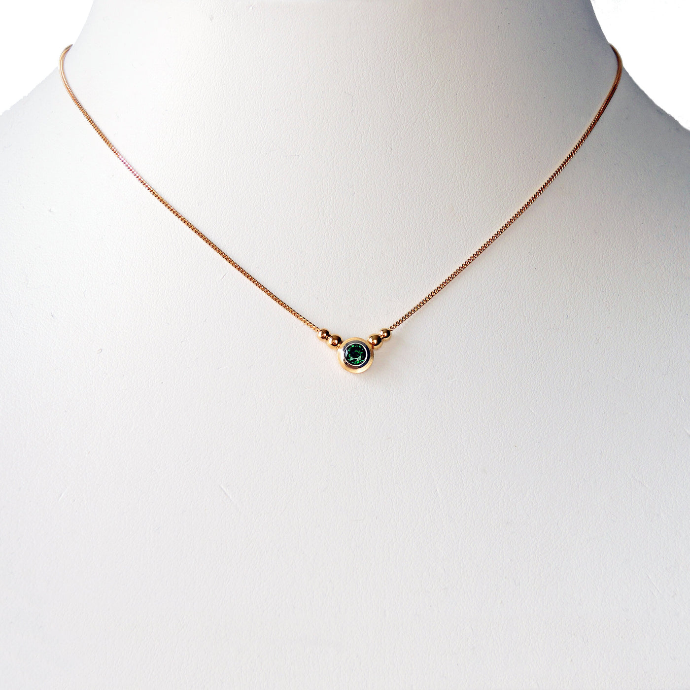 Simplicity Double Bezel Tsavorite Pendant
