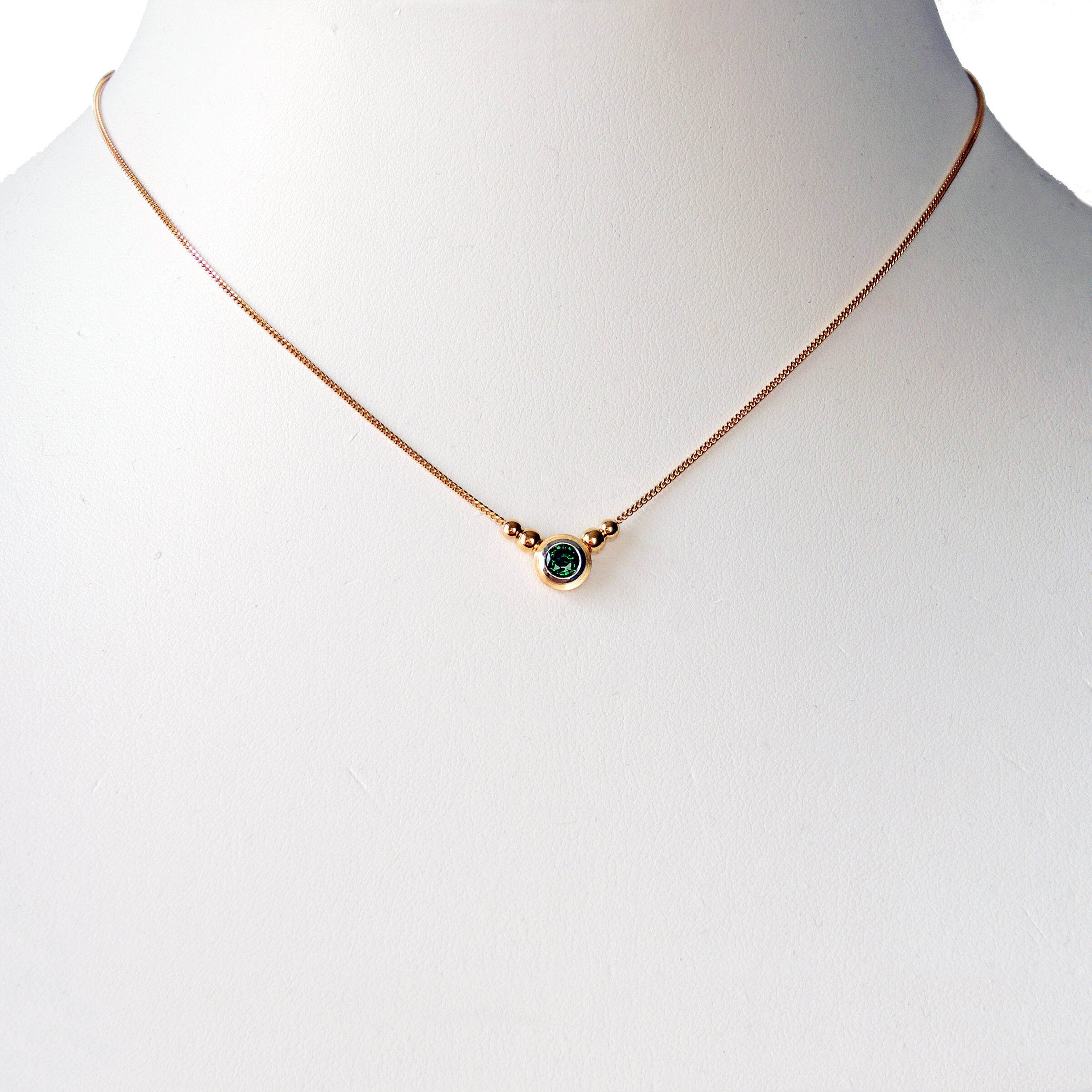 Simplicity Double Bezel Tsavorite Pendant