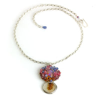Pink Shades Opal, Gem Fringe & Agate Pendant