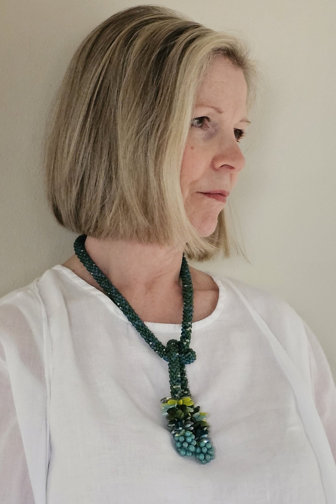 Green & Turquoise Cluster Necklace