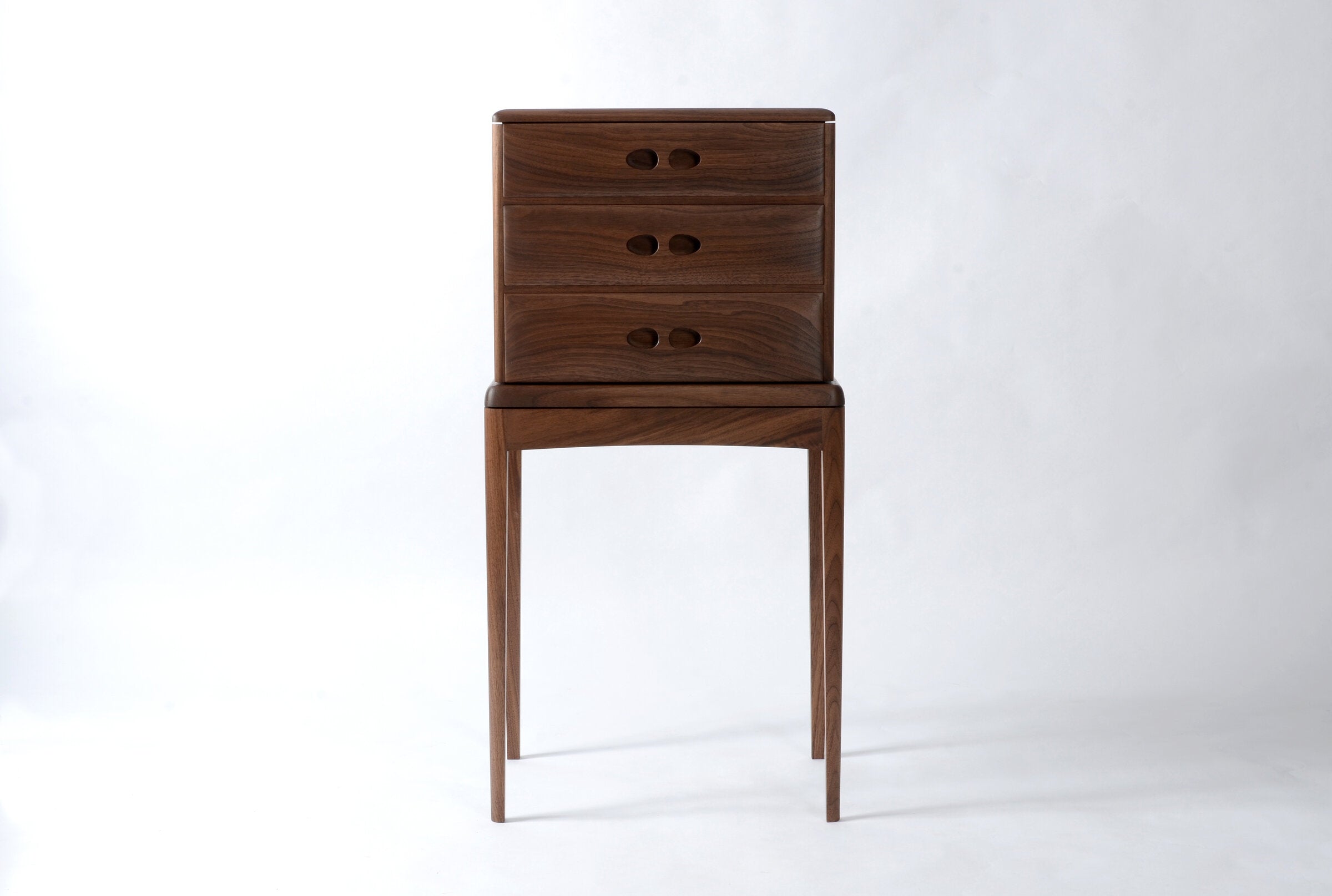 Walnut Chest of Drawers on Stand
