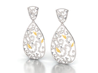Dangle Filagree and Diamond Earrings