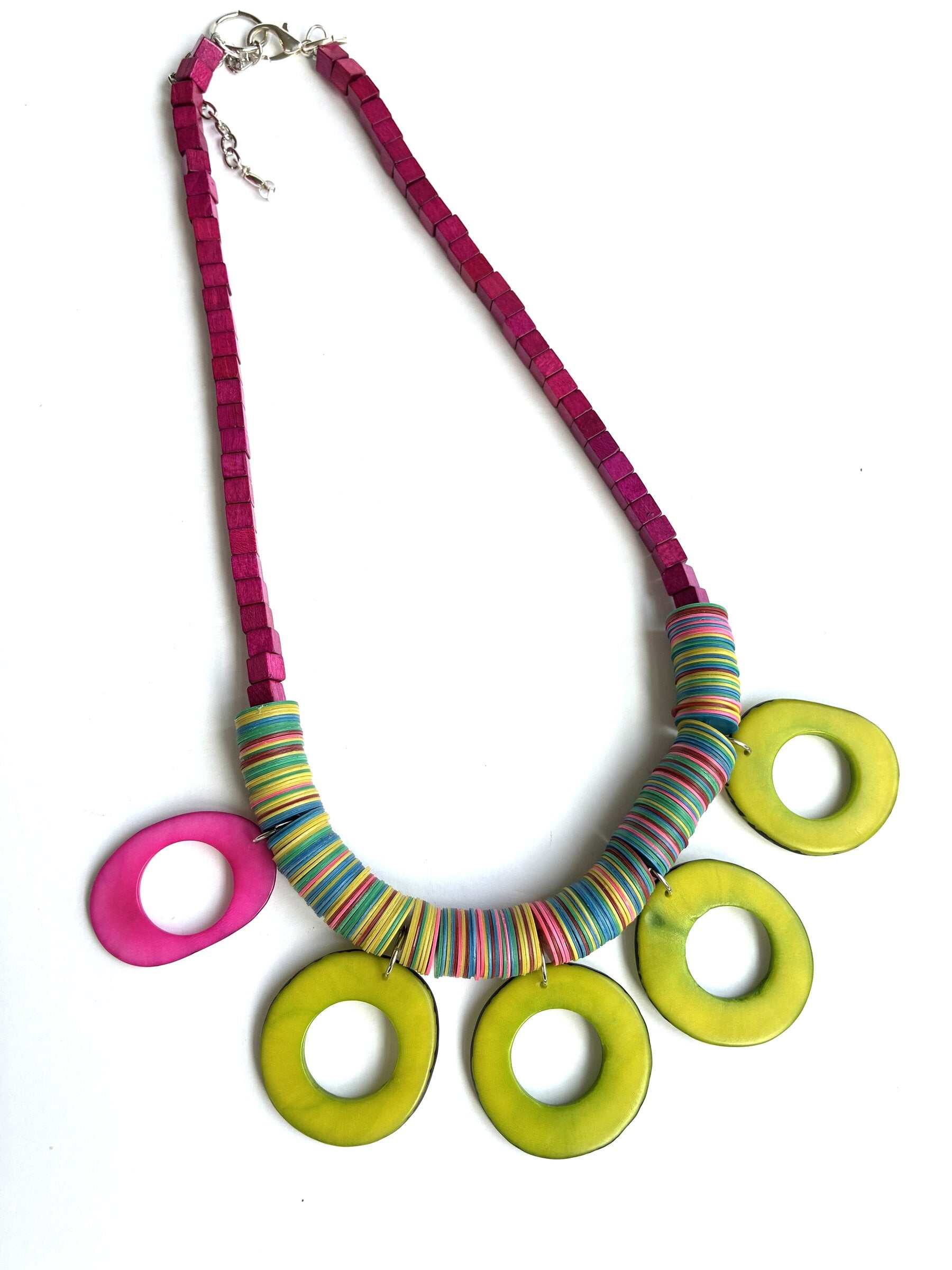 Summer Tagua Hoops Necklace