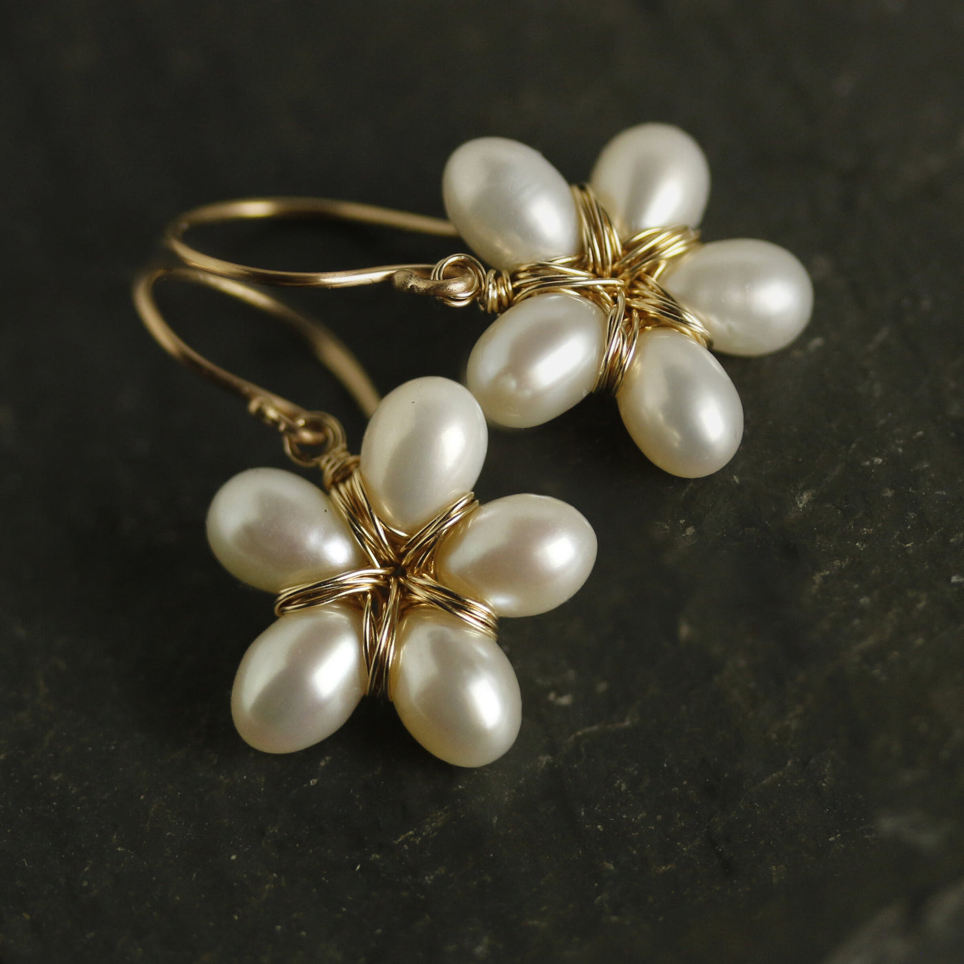 Freshwater Pearl Flower Earrings