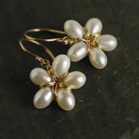 Freshwater Pearl Flower Earrings