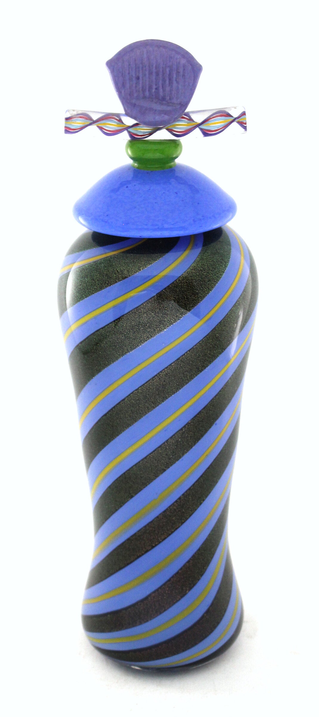 Delft Blue Lidded Dichroic Vessel