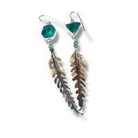 Chrysoprase & Fern Dangle Earrings