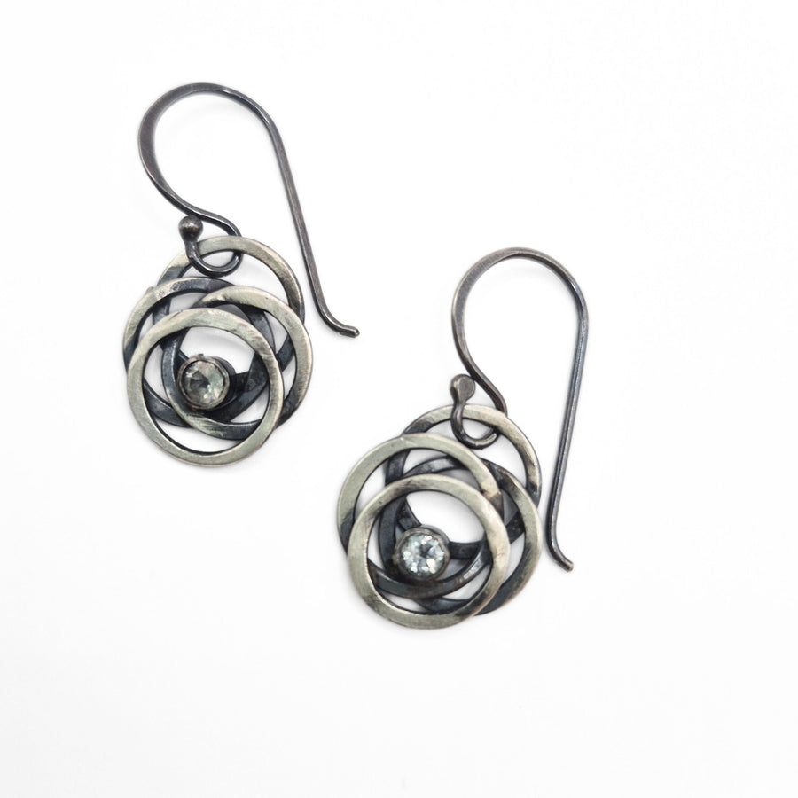 Tiny Galaxy Earrings with Topaz
