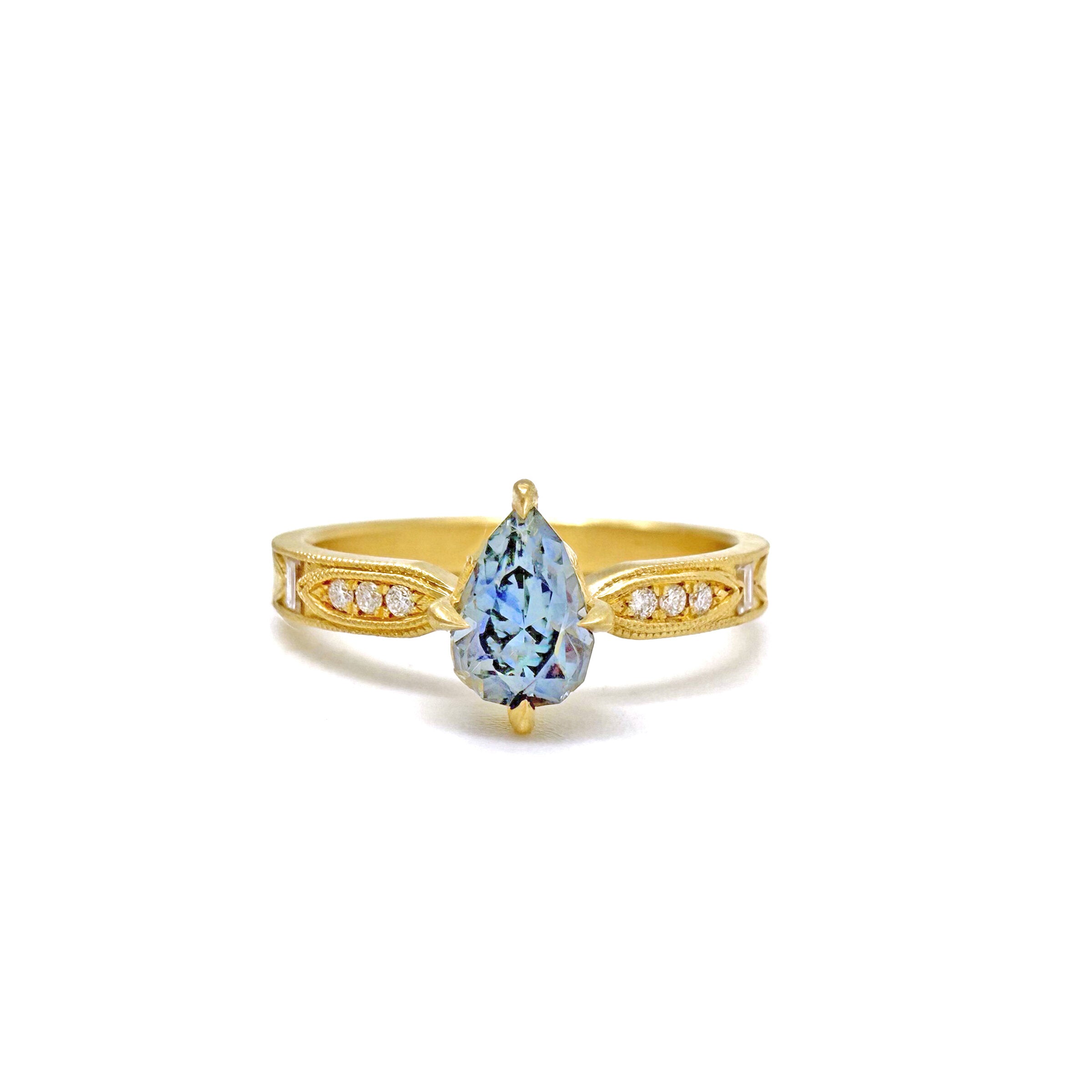 Berkshire Pear-Shaped Sapphire & Diamond Ring