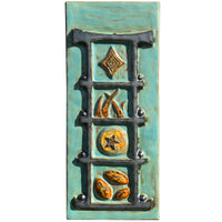 Torii Totem in Antique Teal, Amber & Steel Glazes