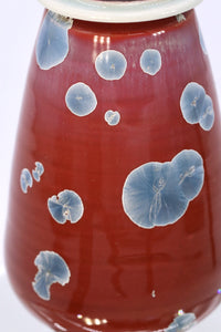 Miniature Crystalline Red and Blue Jar