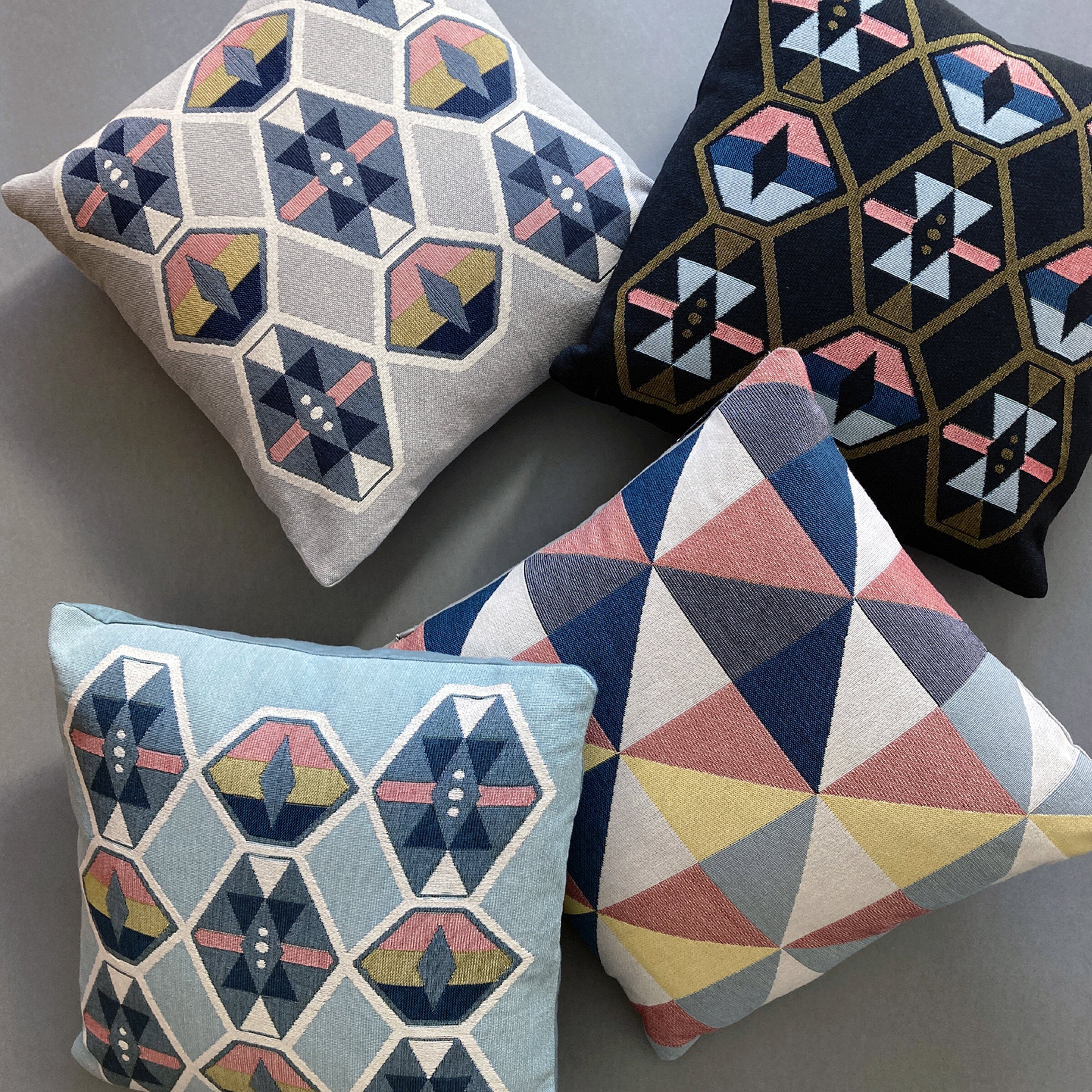 Cascade Multicolor Geometric Pillow