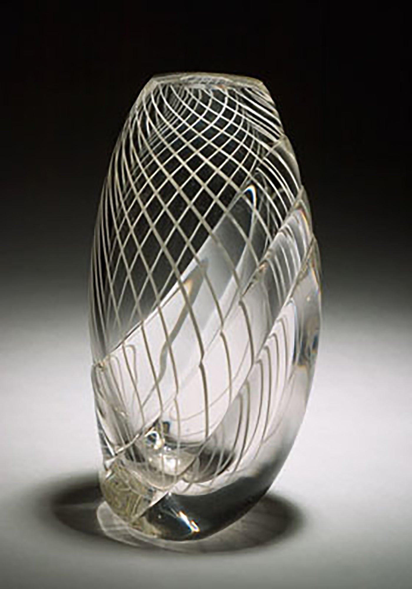 Twisted White Cane Vase