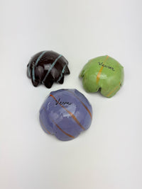Mini Flower Bowl Set in Black, Purple and Green