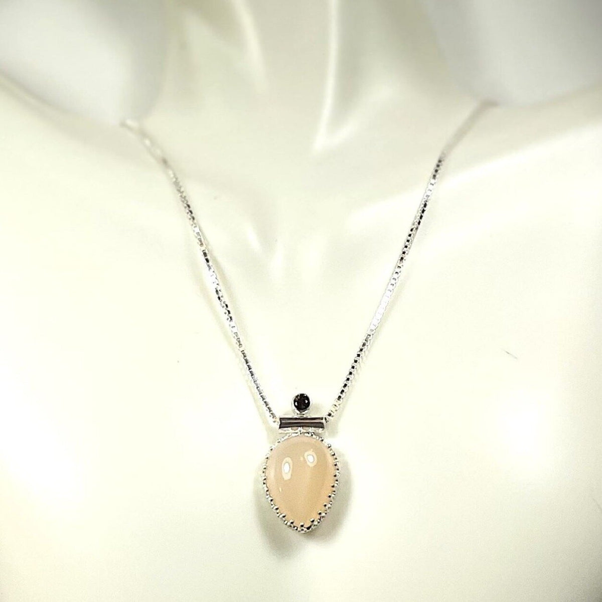 Peach Moonstone Crown Pendant