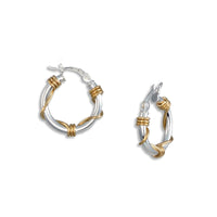 Small Silver and Gold Wrapped Hoops