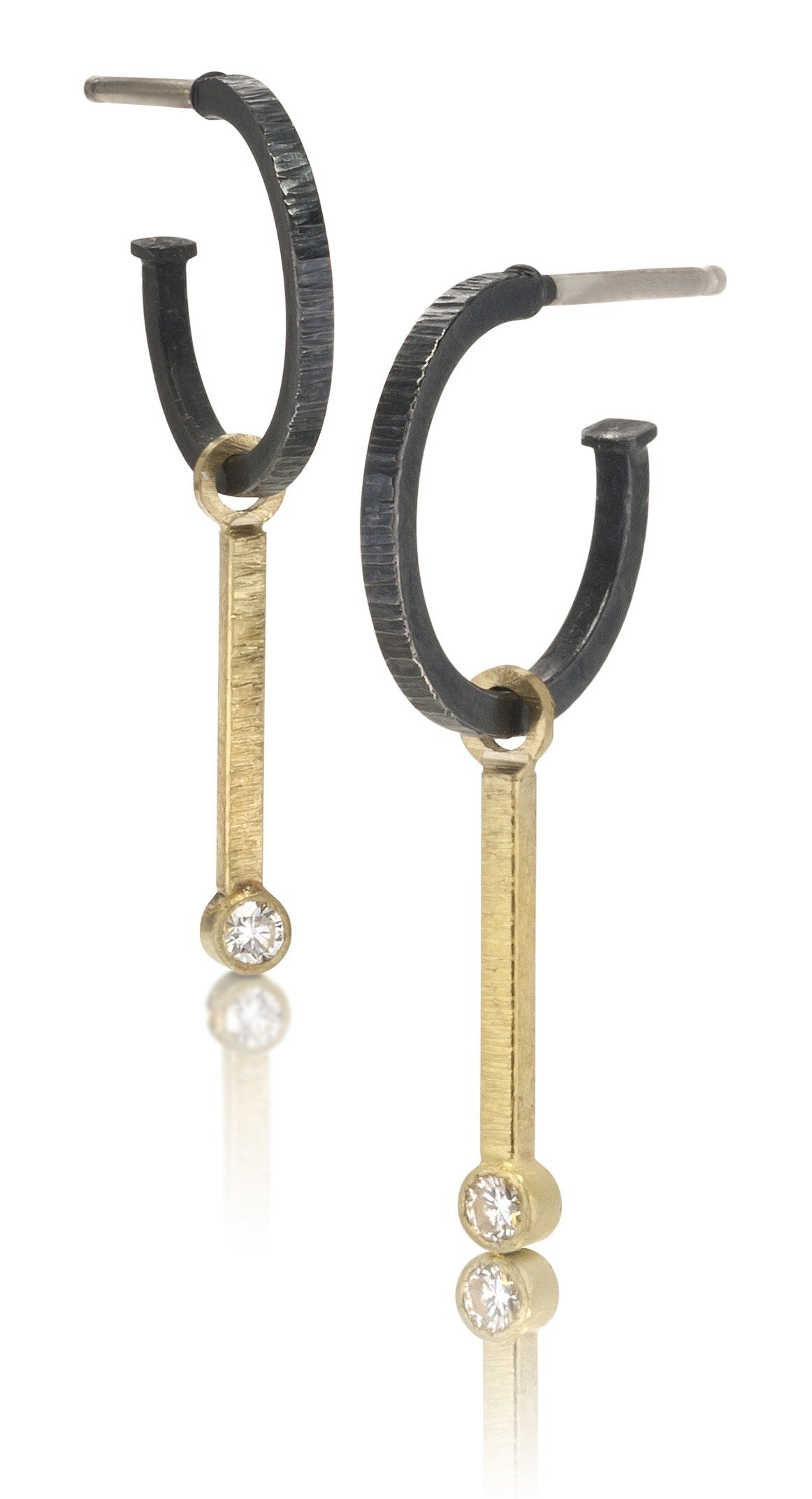 Diamond Dangle Hoops
