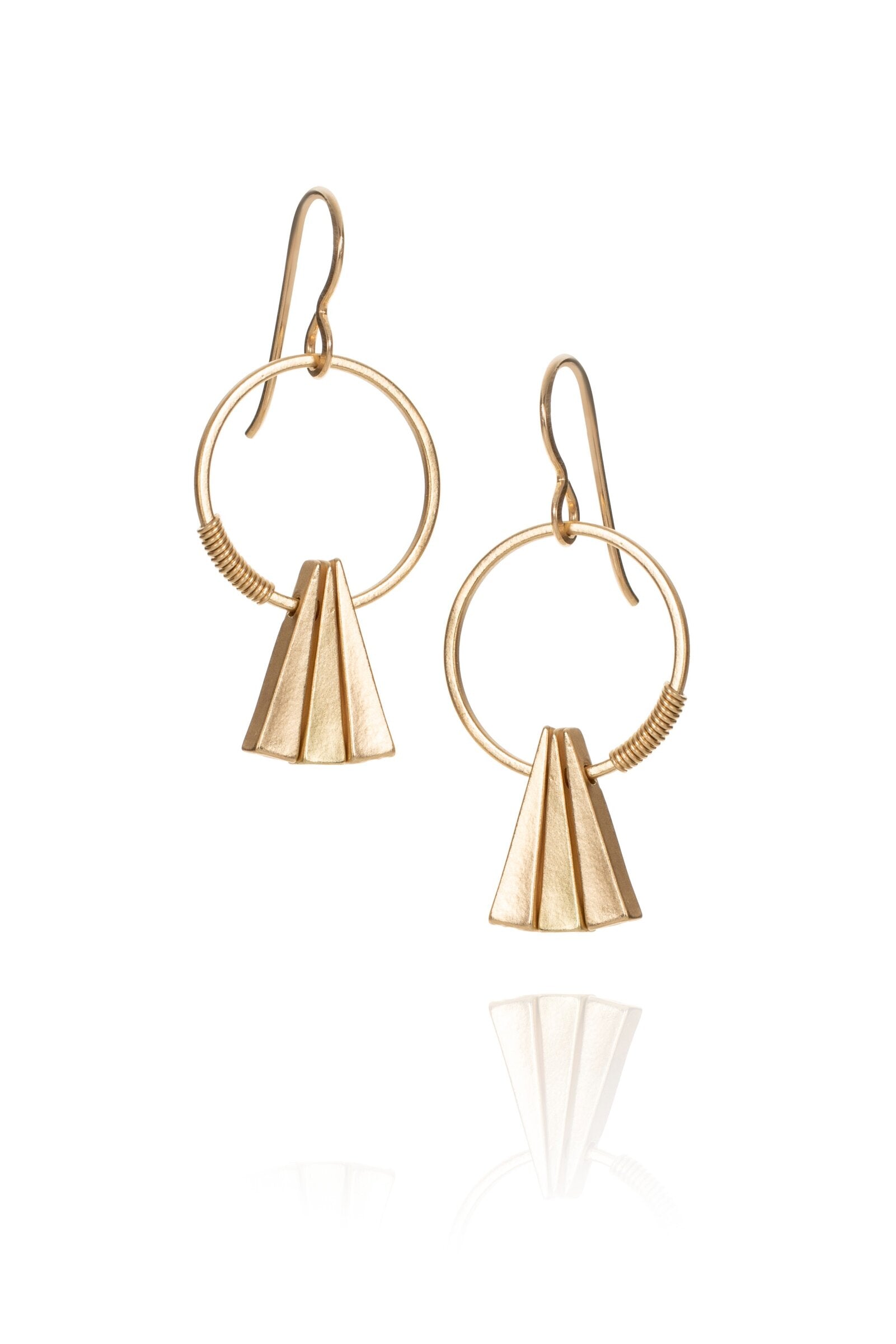 Gold Hoop with Gold Triangles