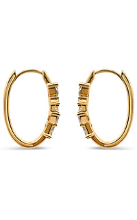 Oval Trellis Huggie Earrings