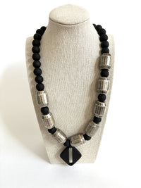 Rustic Barrel Bead Necklace