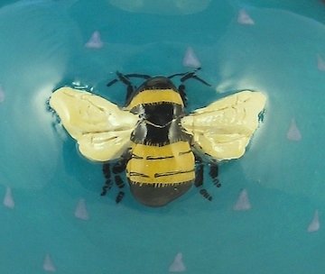 2 Bee Turquoise Vase