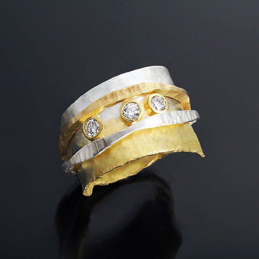 Baby Ran Ring Slim Ran Ring with 3 Diamonds · Artful Home
