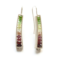 Slender Wedge Earrings in Watermelon Colors