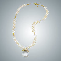 Freshwater Pearl, Crystal Quartz & Vermeil Necklace