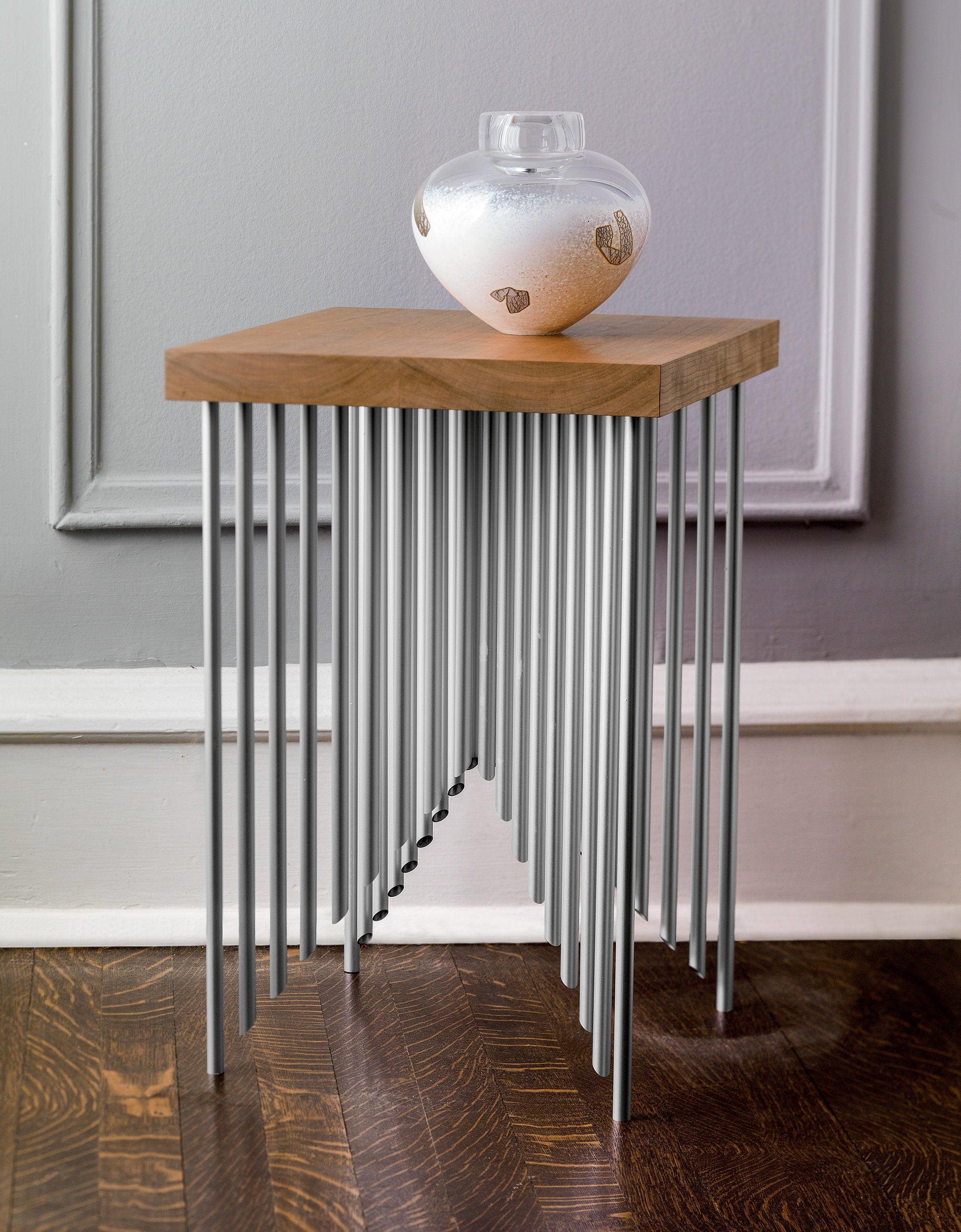 cherry top, shown with Randi Solin glass vessel