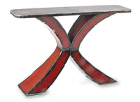 Steel Top X Console Table