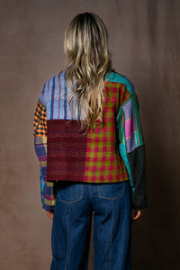Flower Kantha New Lapeled Short Jacket