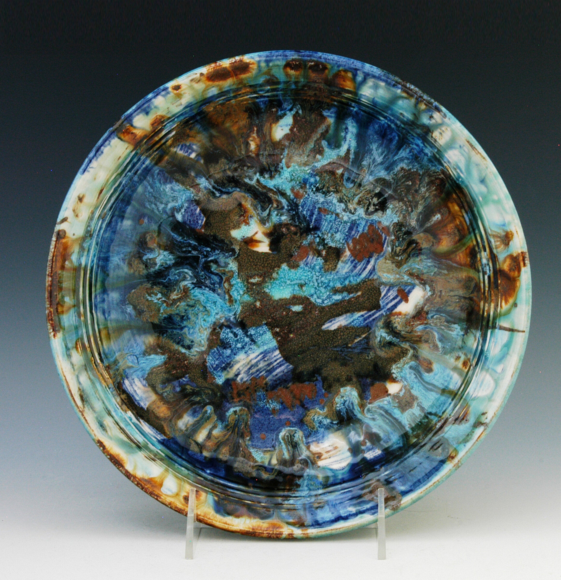 Blue and Brown Porcelain Platter
