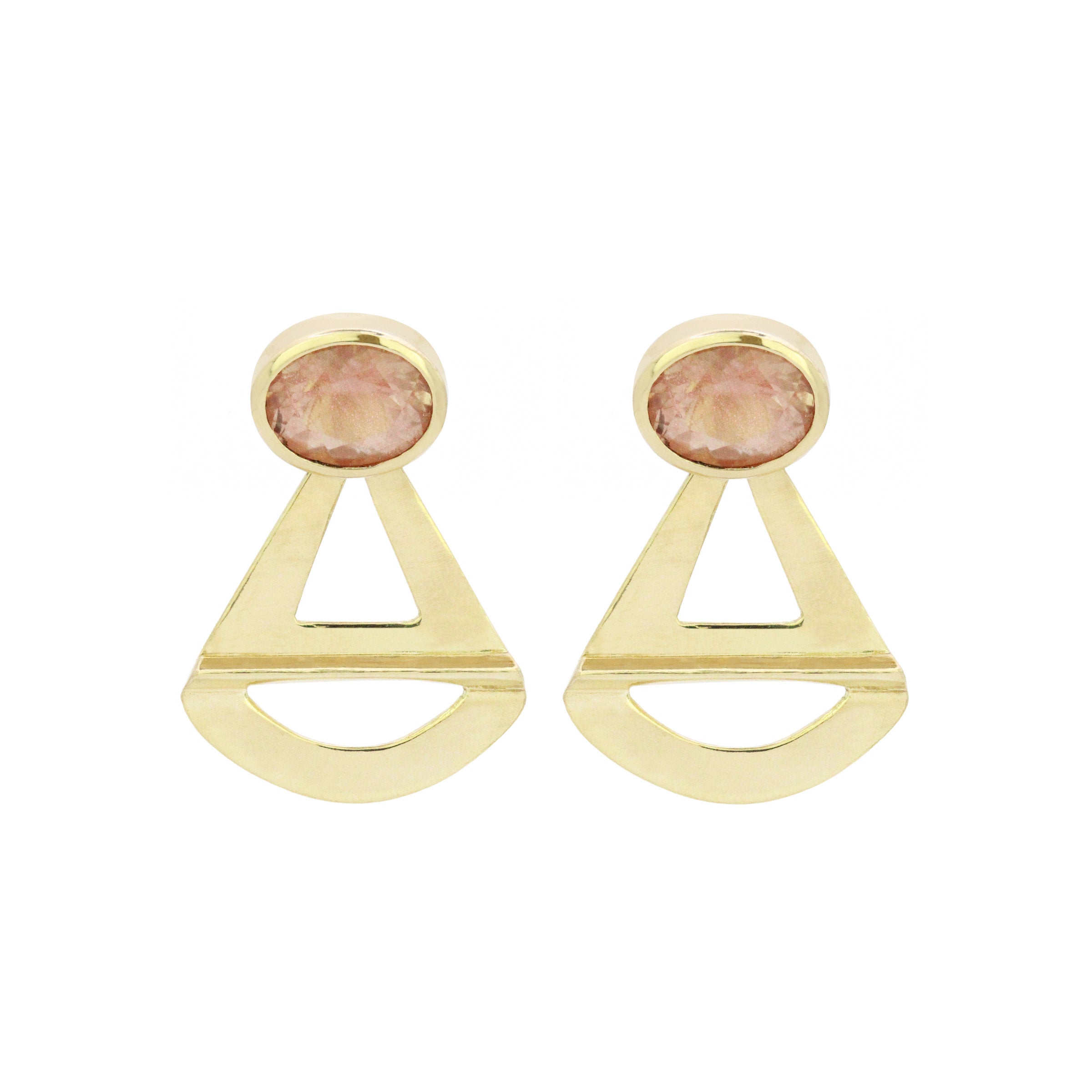 Erato Earrings with Oregon Sunstones