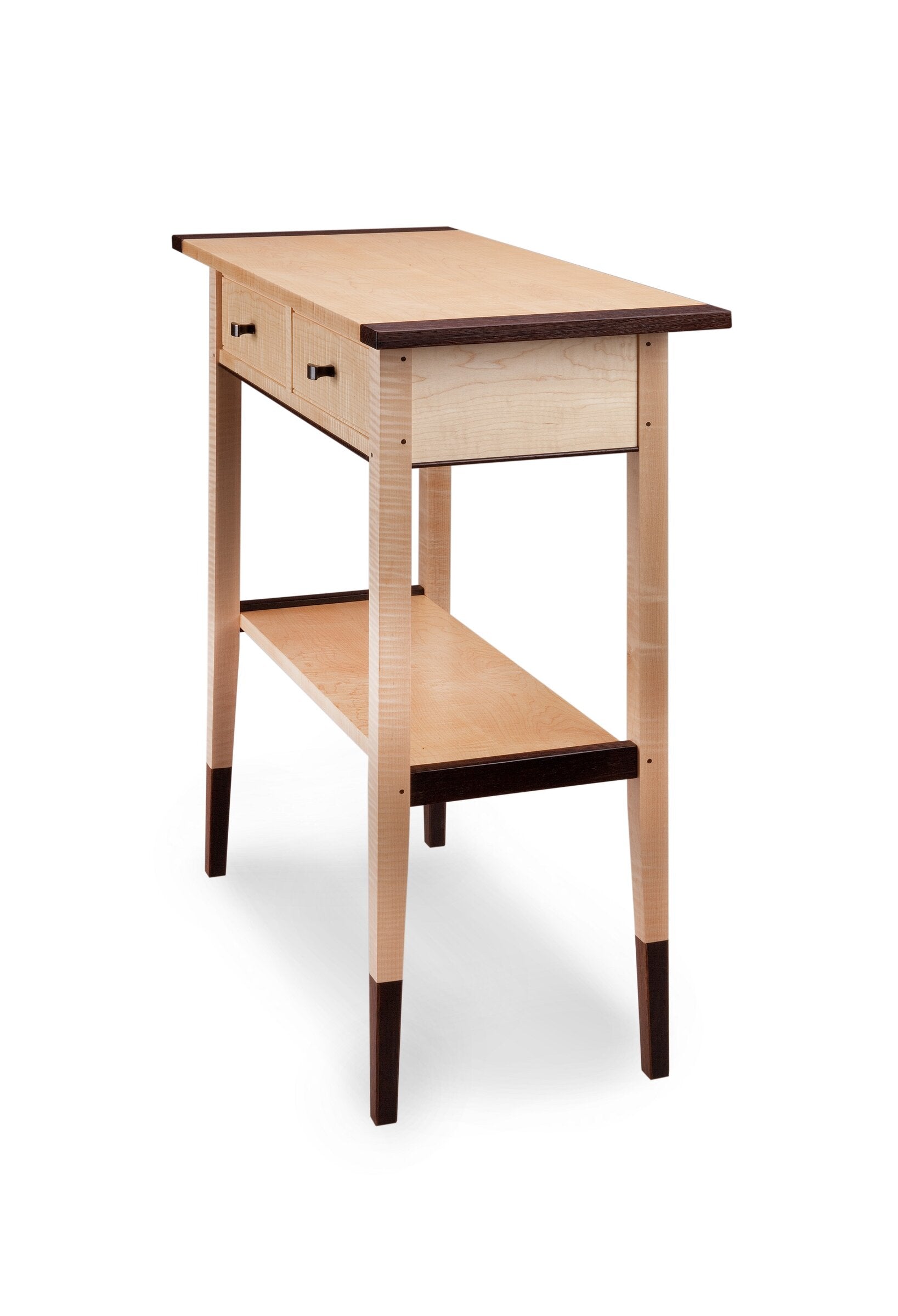 Tiger Maple Two Drawer Hall Table