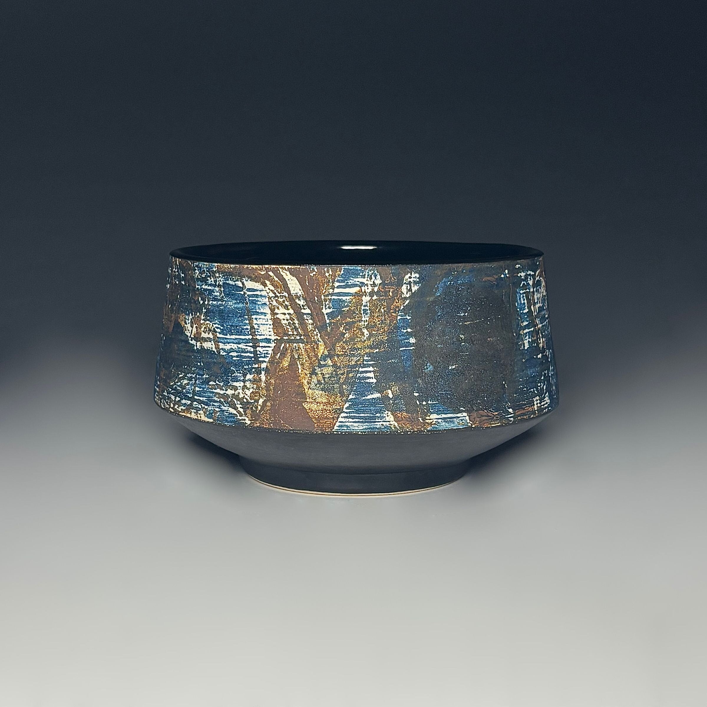 Painterly Tea Bowl in Coastline