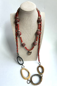 Horn Hoops & Jatim Bead Necklace