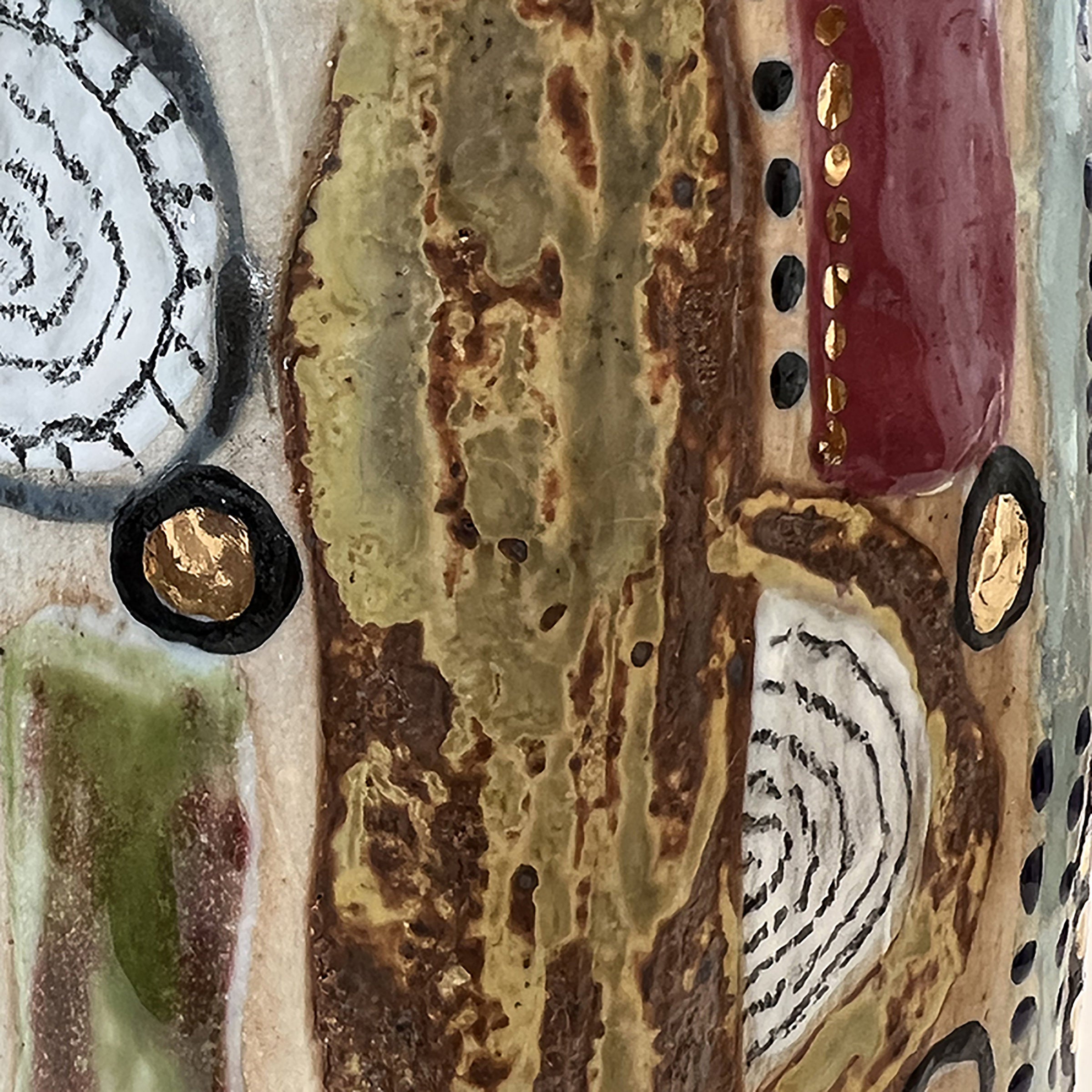 Rustic Abstract Tall Ceramic Box
