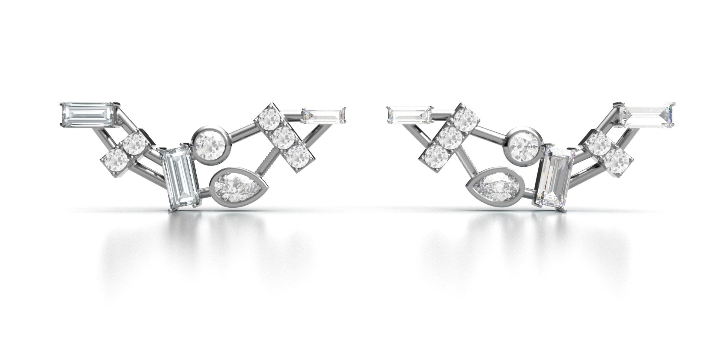 Diamond Cluster Earrings with Pear