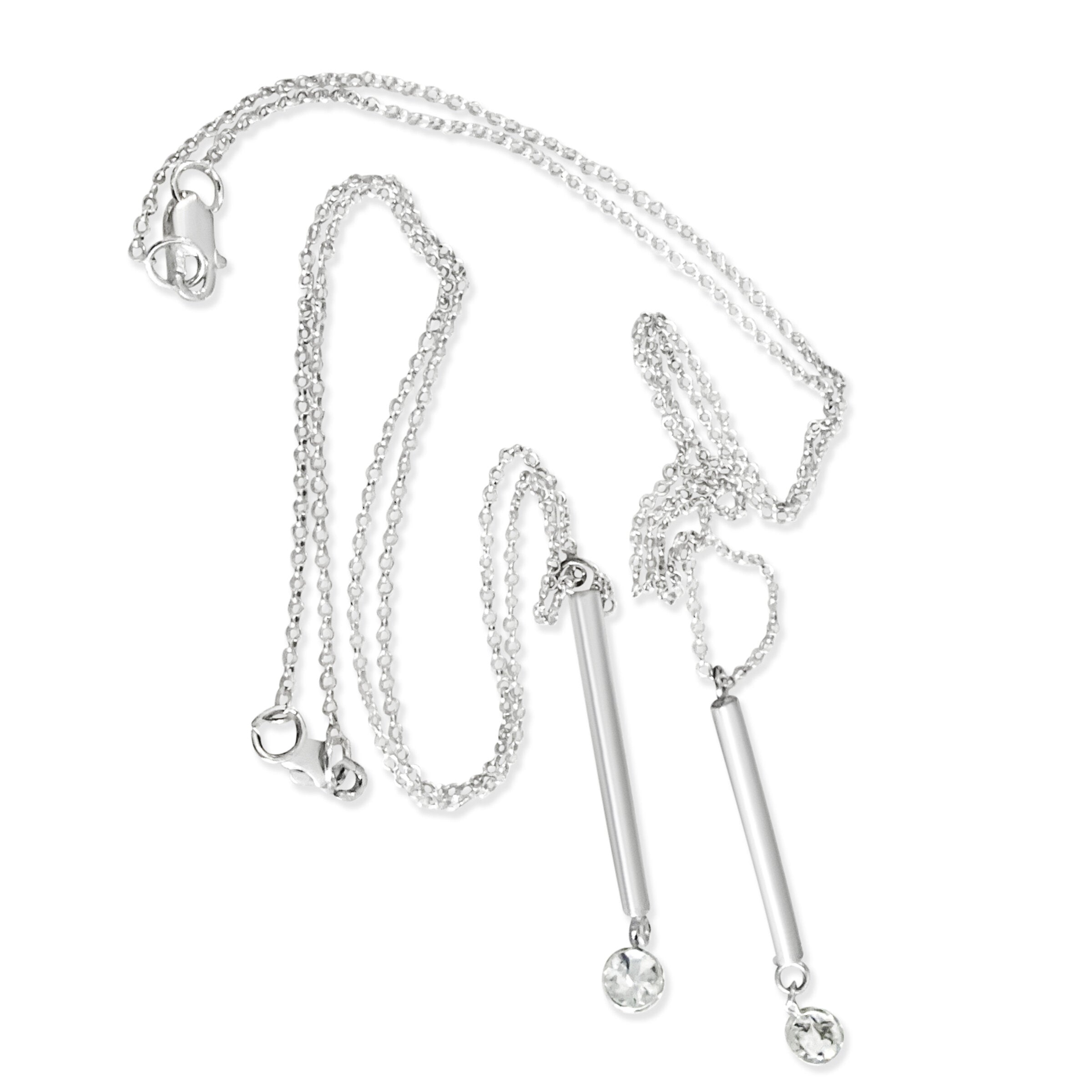 White Topaz Dangle Necklace