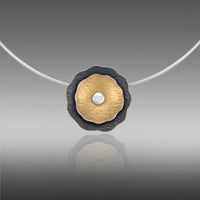 Double Poppy Keum-Boo Pendant