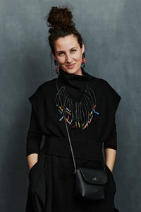 Hanging Rubber Strands Necklace