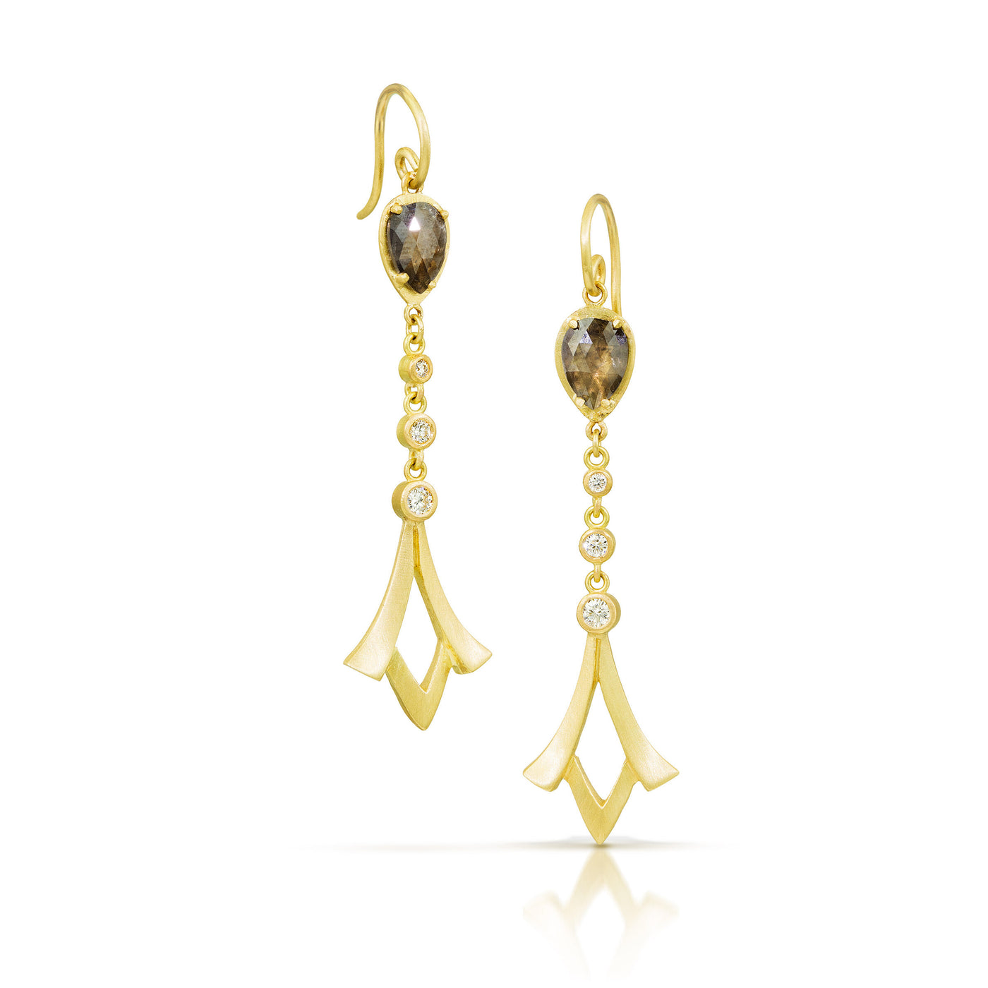 Lyric Earrings with Rose Cut Gray Diamonds