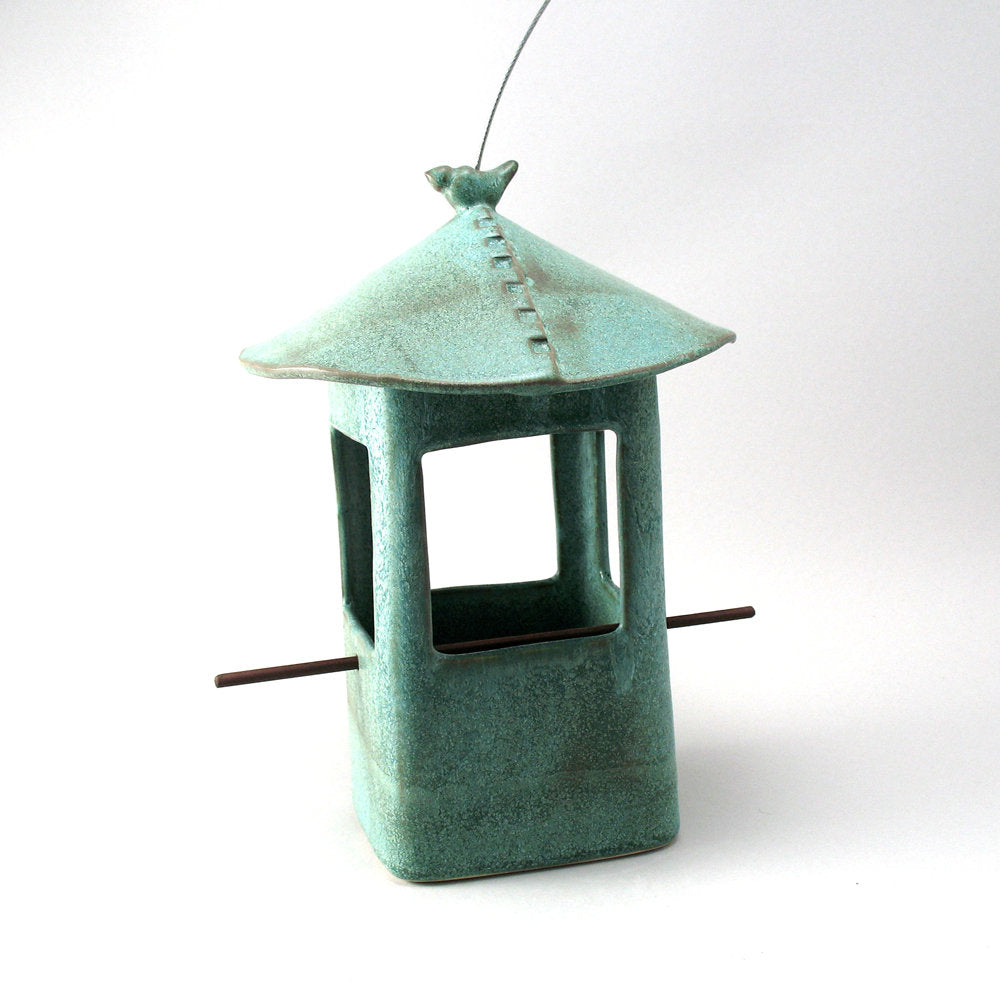 Stoneware Bird Feeder with Bird