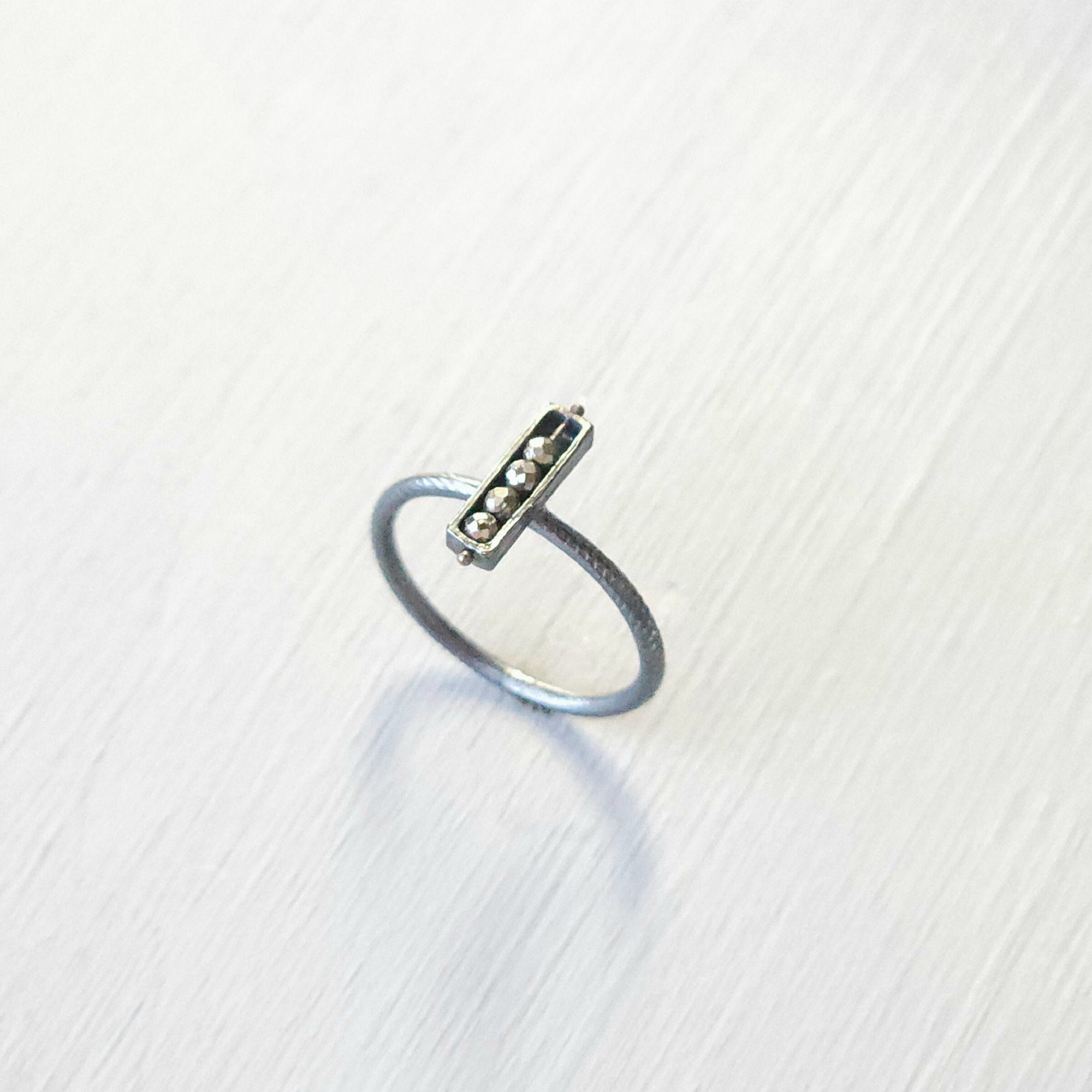 Vertical Four Stone Segment Stacking Ring