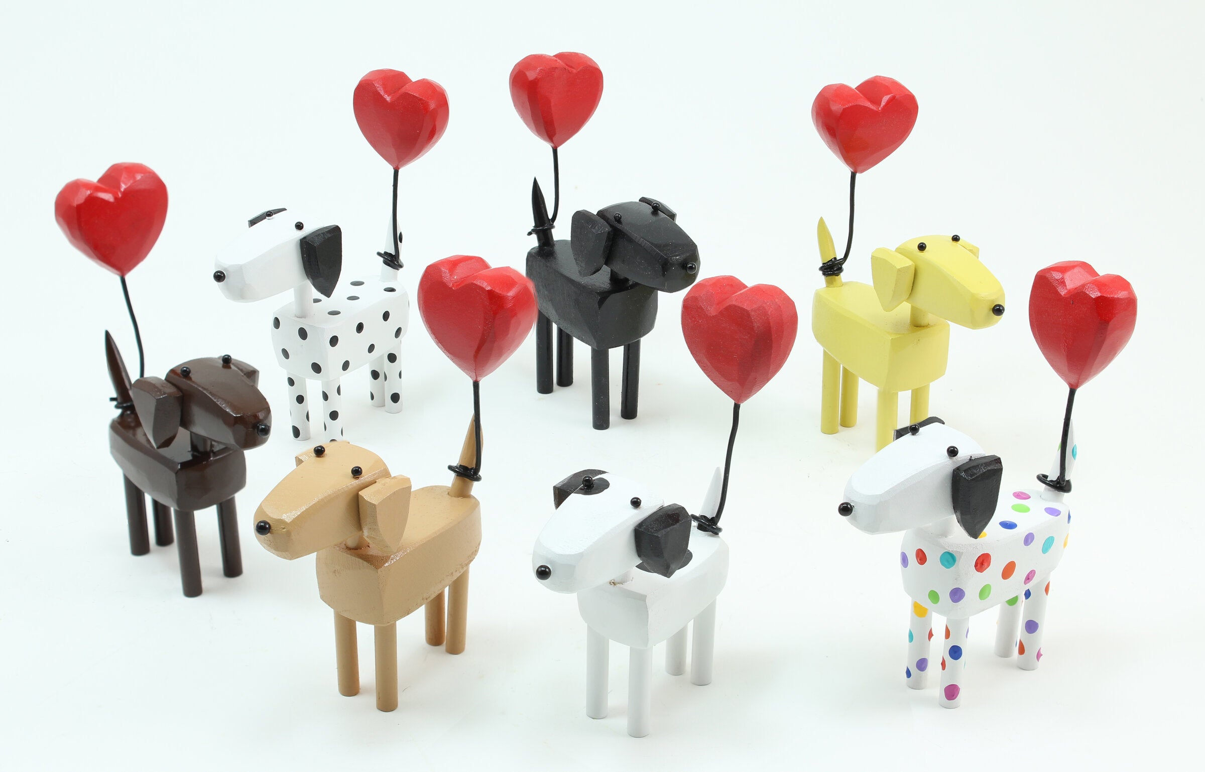 Dogs with Heart Balloons