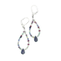 Iolite & Fluorite Drop Earrings