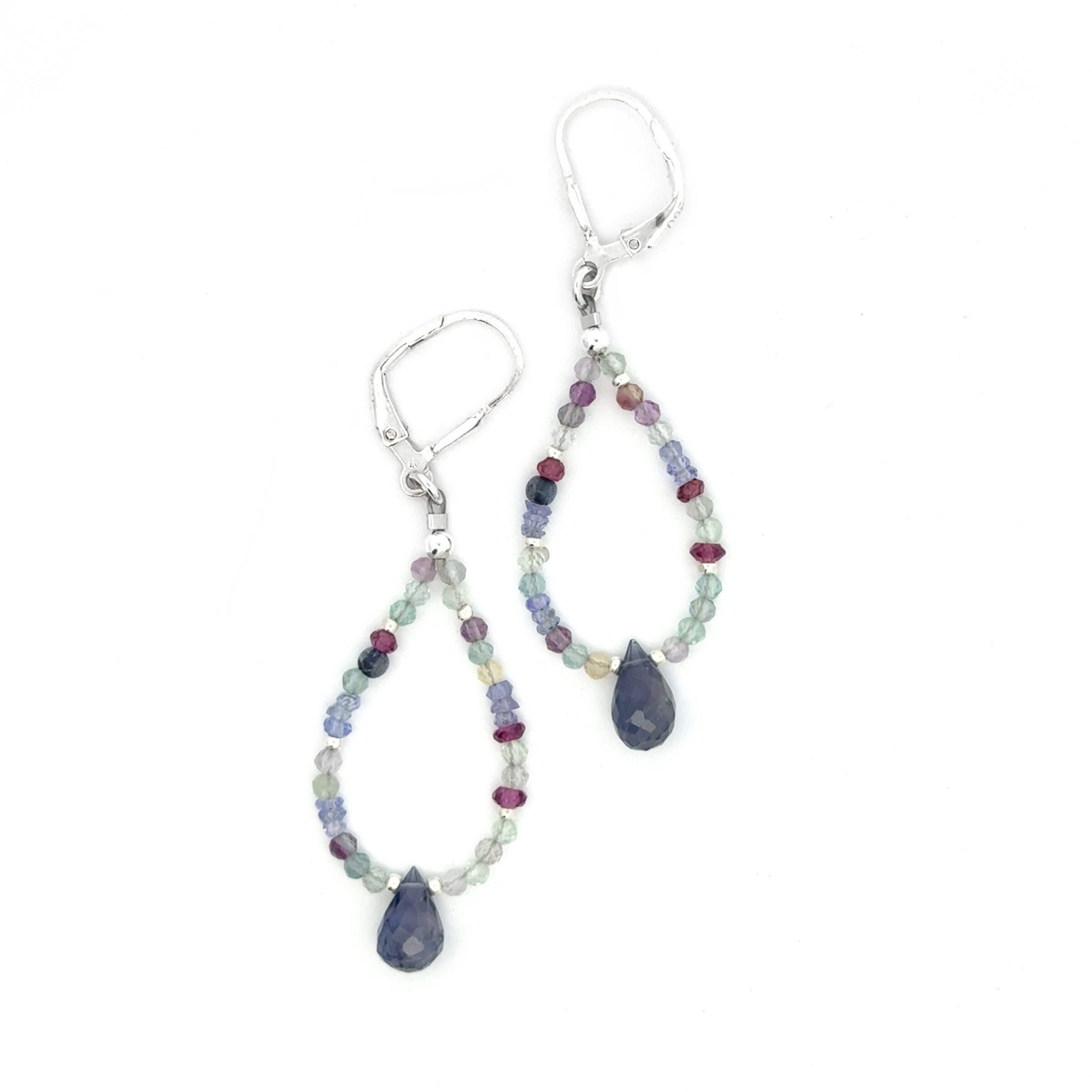 Iolite & Fluorite Drop Earrings