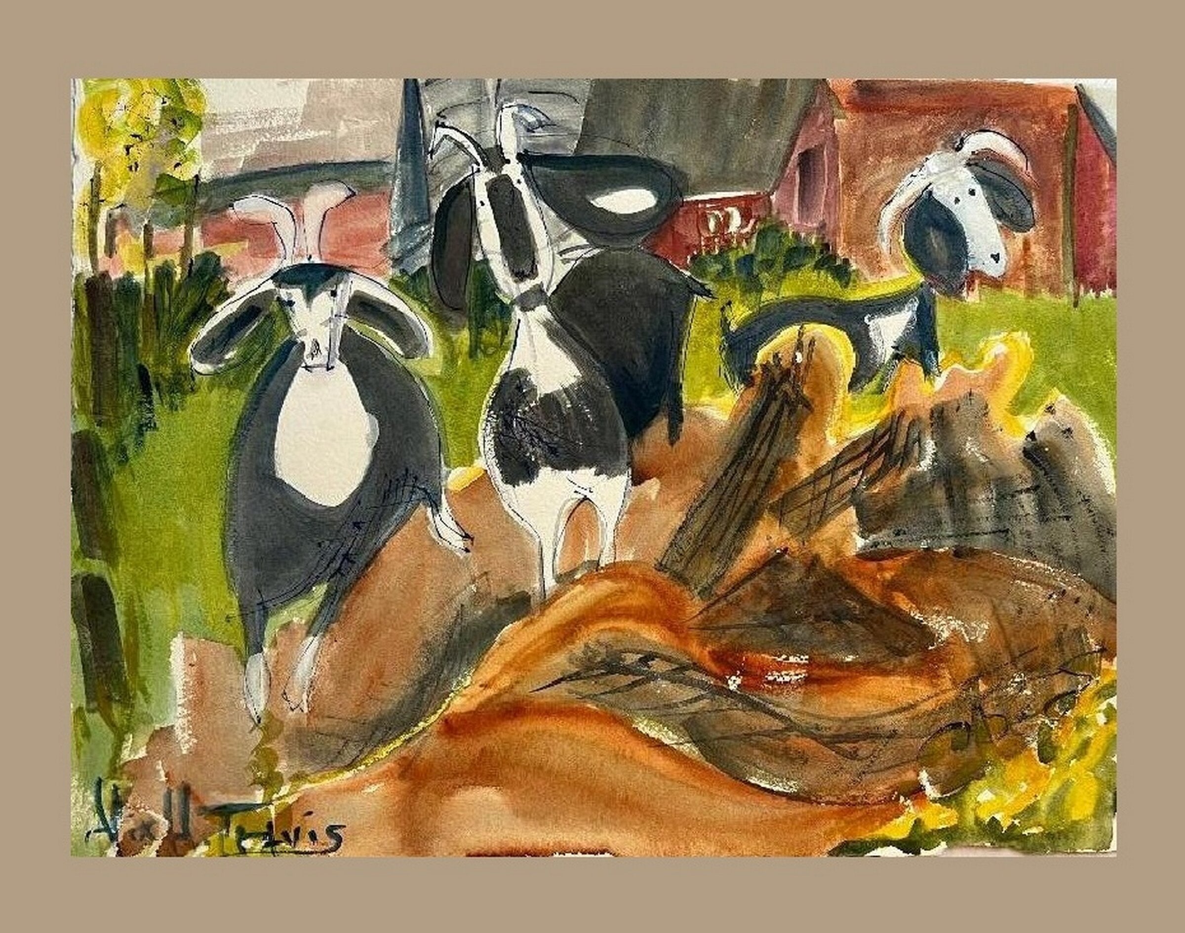 Goats in the Barn Yard